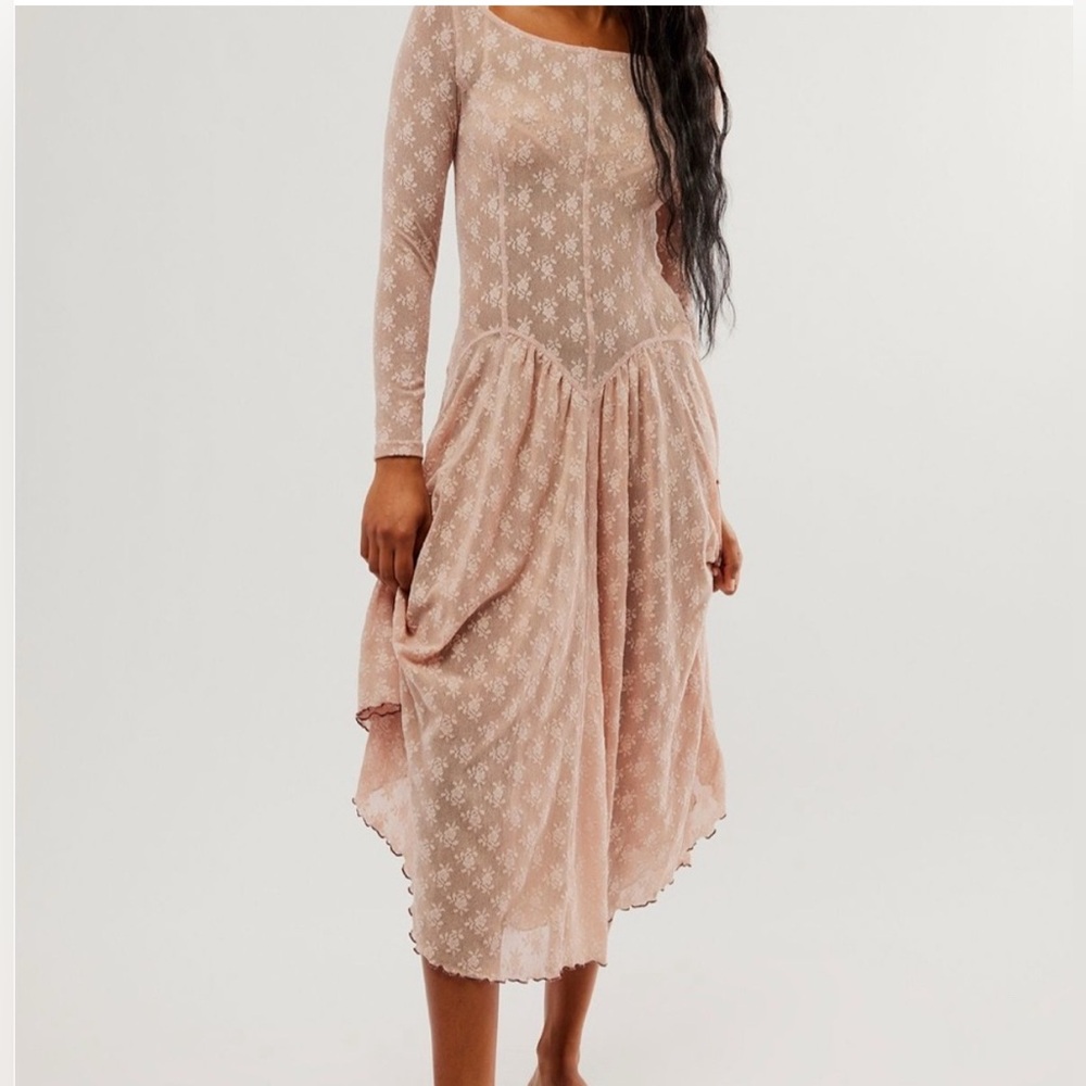 Free People Dial for Drama Slip dress midi maxi skirt NWT